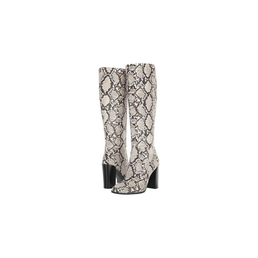 NWT KENNETH COLE NEW YORK Womens Beige Snake Skin Print Justin Boots 7.5